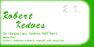 robert kedves business card